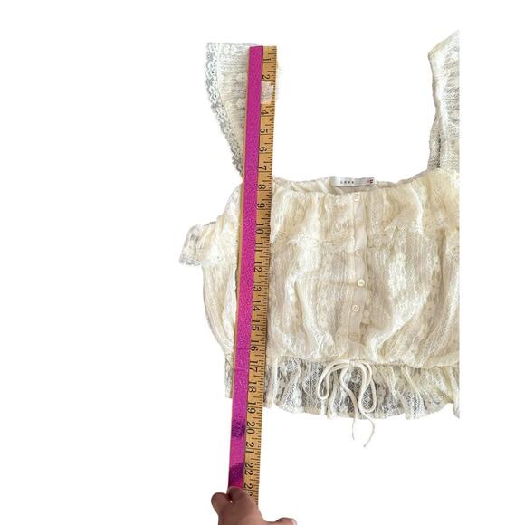 Lush white lace crop top M - Picture 3 of 5